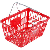 Food Storage: VEVOR Shopping Basket, Set of 12, 21L Durable Plastic Grocery Basket with Metal Handle and Stand, 425 x 305 x 218 mm Portable Shop Basket Bulk Used for Retail Store Supermarket Grocery Shopping, Red