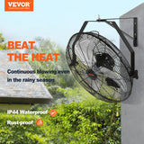 Fan Accessories: VEVOR Industrial Wall Mount Fan Waterproof Metal Fan 17.6'' 3 Speed Airflow
