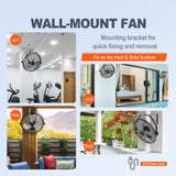 Fan Accessories: VEVOR Industrial Wall Mount Fan Waterproof Metal Fan 17.6'' 3 Speed Airflow