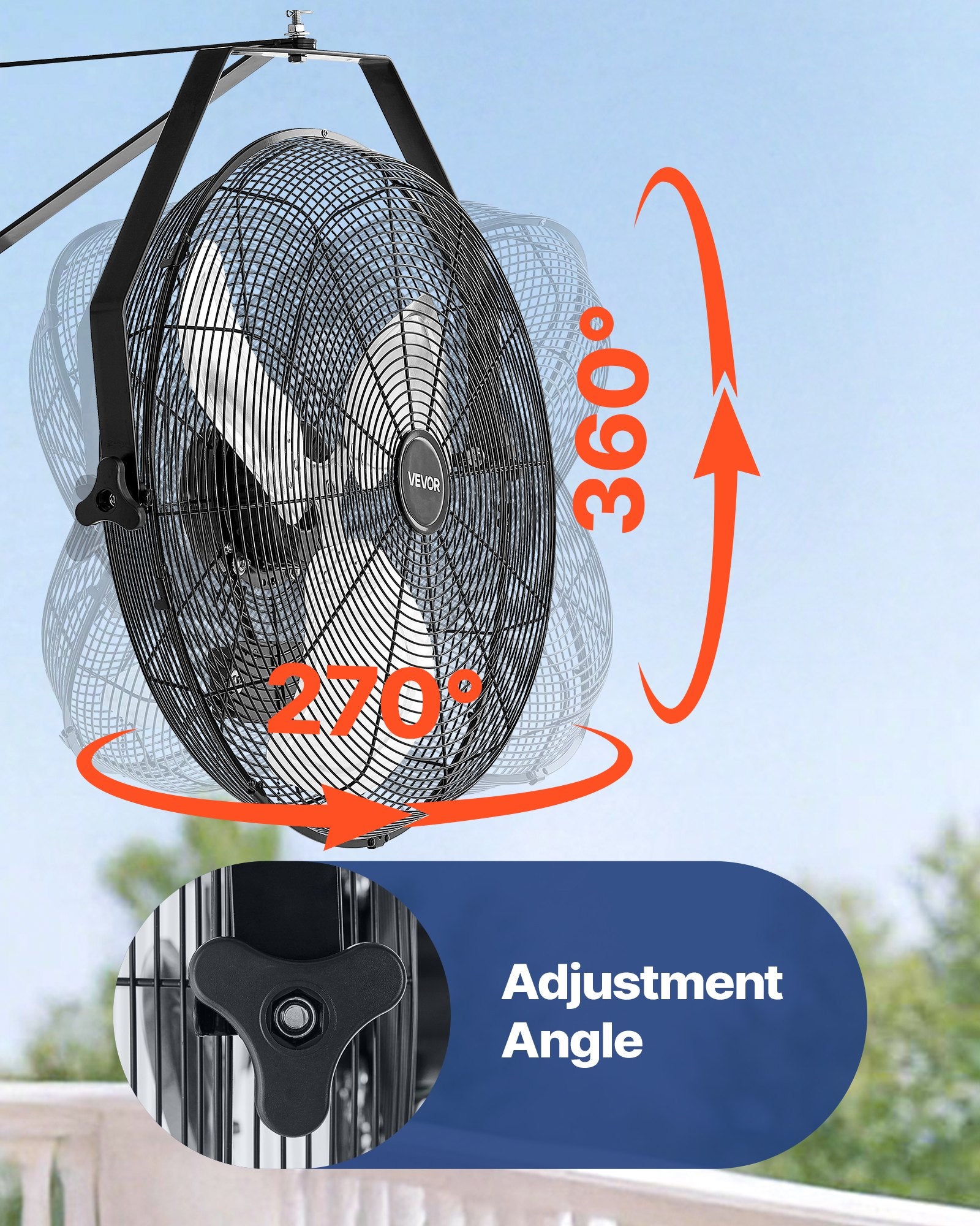 Automotive Repair & Speciality Tools: VEVOR 615mm Industrial Wall Mount Fan 3 Speed 4650 CFM for Garage Greenhouse