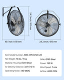 Automotive Repair & Speciality Tools: VEVOR 615mm Industrial Wall Mount Fan 3 Speed 4650 CFM for Garage Greenhouse