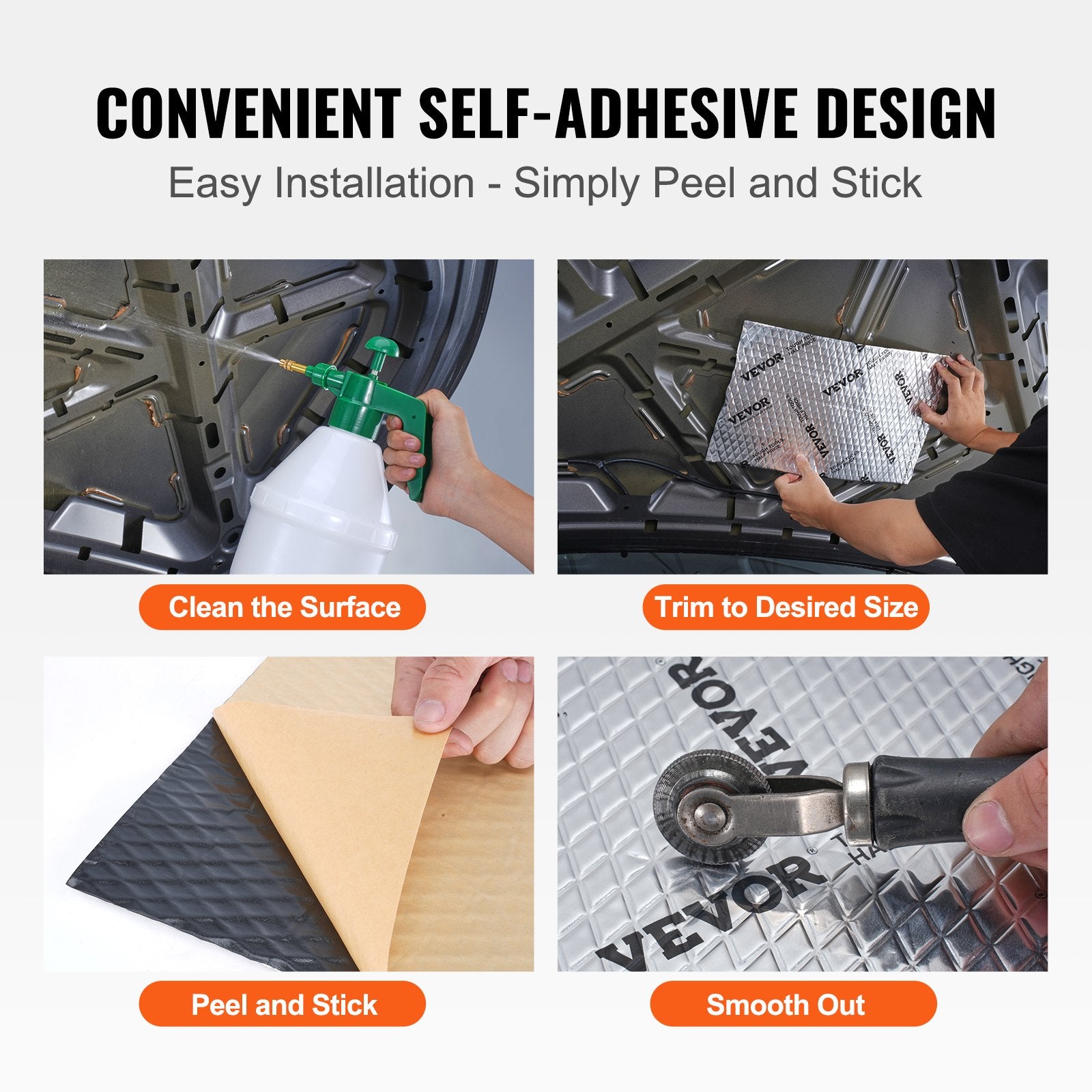 Automotive Decor: VEVOR Car Sound Deadening Mat, 80 mil 3.3sq.m Car Sound Dampening Material, Butyl Automotive Sound Deadener, Noise Insulation and Vibration Dampening Material for Car