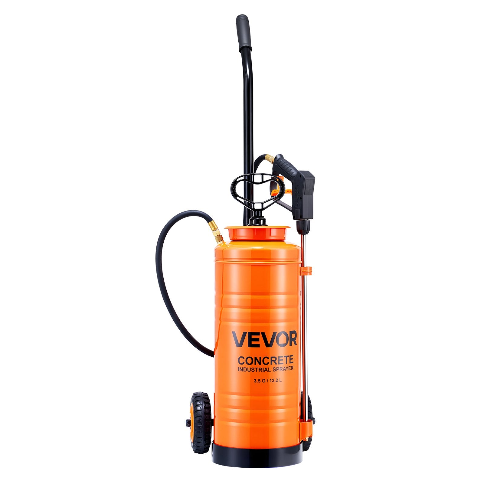 Salt & Pepper Shakers: VEVOR Industrial Concrete Sprayer with Wheeled Cart, 14L Stainless Steel Sprayer, Heavy Duty Tri-Poxy Pump Sprayers, 52cm Wand, 1.2m & 3m Hoses, 2 Brass Nozzles for Construction, Lawn & Garden