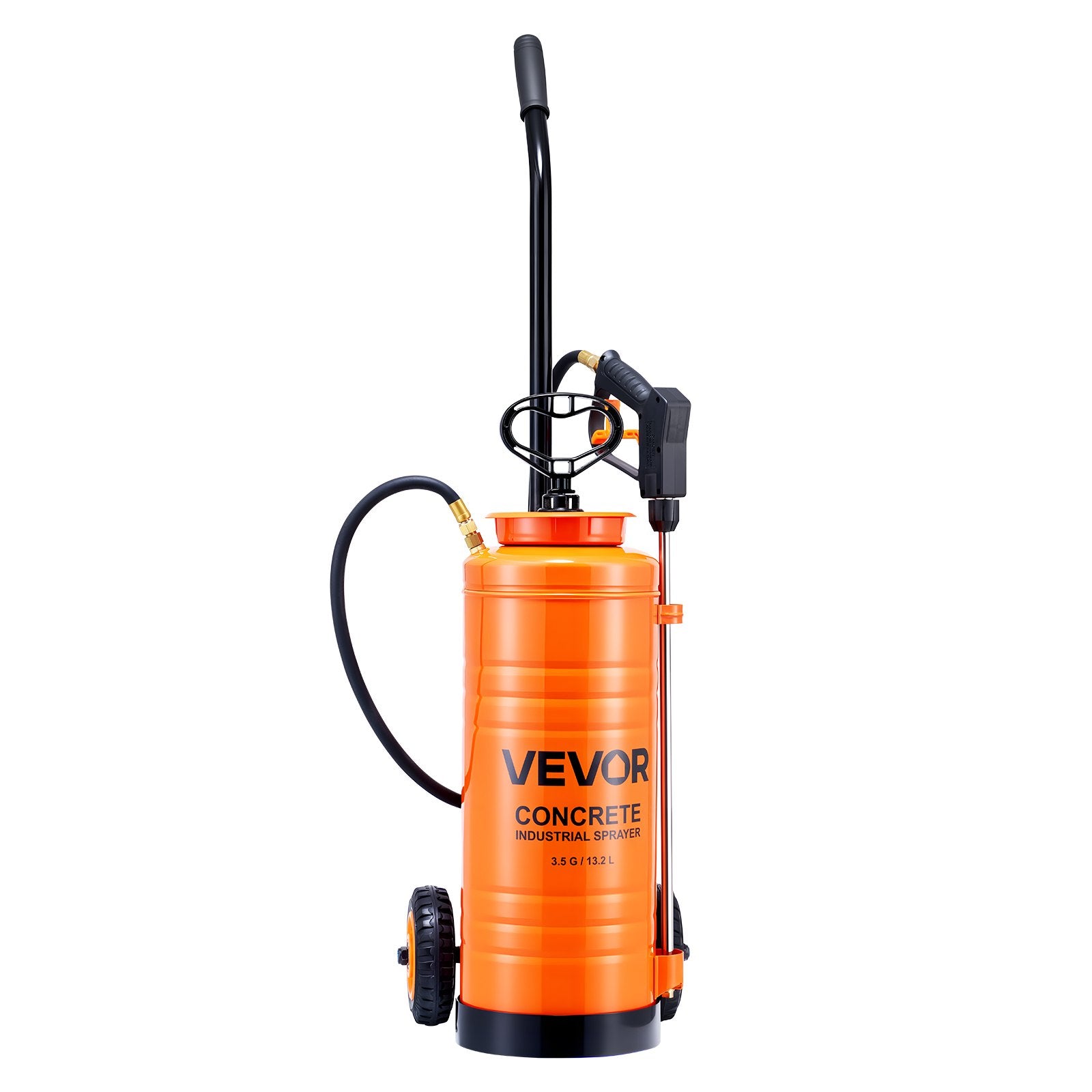Salt & Pepper Shakers: VEVOR Industrial Concrete Sprayer with Wheeled Cart, 14L Stainless Steel Sprayer, Heavy Duty Tri-Poxy Pump Sprayers, 52cm Wand, 1.2m & 3m Hoses, 2 Brass Nozzles for Construction, Lawn & Garden