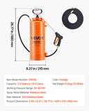 Salt & Pepper Shakers: VEVOR Industrial Concrete Sprayer, 14L Stainless Steel Sprayer, Heavy Duty Tri-Poxy Pump Sprayers, 52cm Wand with Ergonomic Gun Handle, 1.2m & 3m Hoses, 2 Brass Nozzles for Construction, Garden
