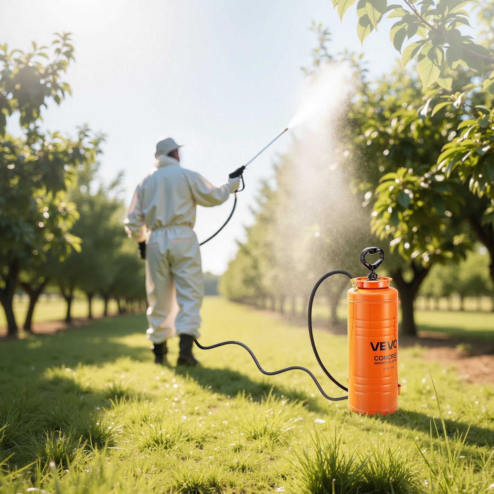 Salt & Pepper Shakers: VEVOR Industrial Concrete Sprayer, 14L Stainless Steel Sprayer, Heavy Duty Tri-Poxy Pump Sprayers, 52cm Wand with Ergonomic Gun Handle, 1.2m & 3m Hoses, 2 Brass Nozzles for Construction, Garden