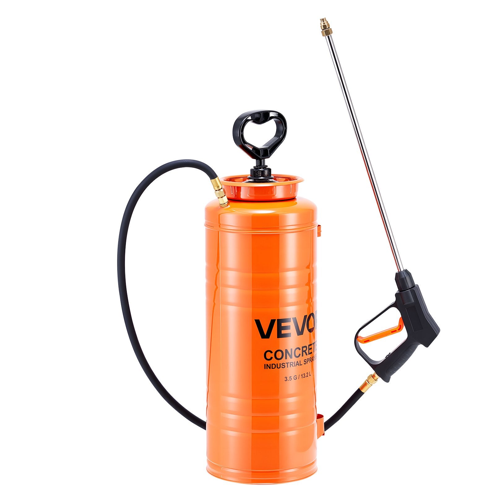 Salt & Pepper Shakers: VEVOR Industrial Concrete Sprayer, 14L Stainless Steel Sprayer, Heavy Duty Tri-Poxy Pump Sprayers, 52cm Wand with Ergonomic Gun Handle, 1.2m & 3m Hoses, 2 Brass Nozzles for Construction, Garden