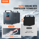 Automotive Repair & Speciality Tools: VEVOR Industrial Water Chiller, KH-6000, 200W Industrial Water Cooler Cooling System with Compressor 12 L Water Tank Capacity 7.8 L/min Max Flow Rate, for CO2 Laser Engraving Machine Cooling Machine