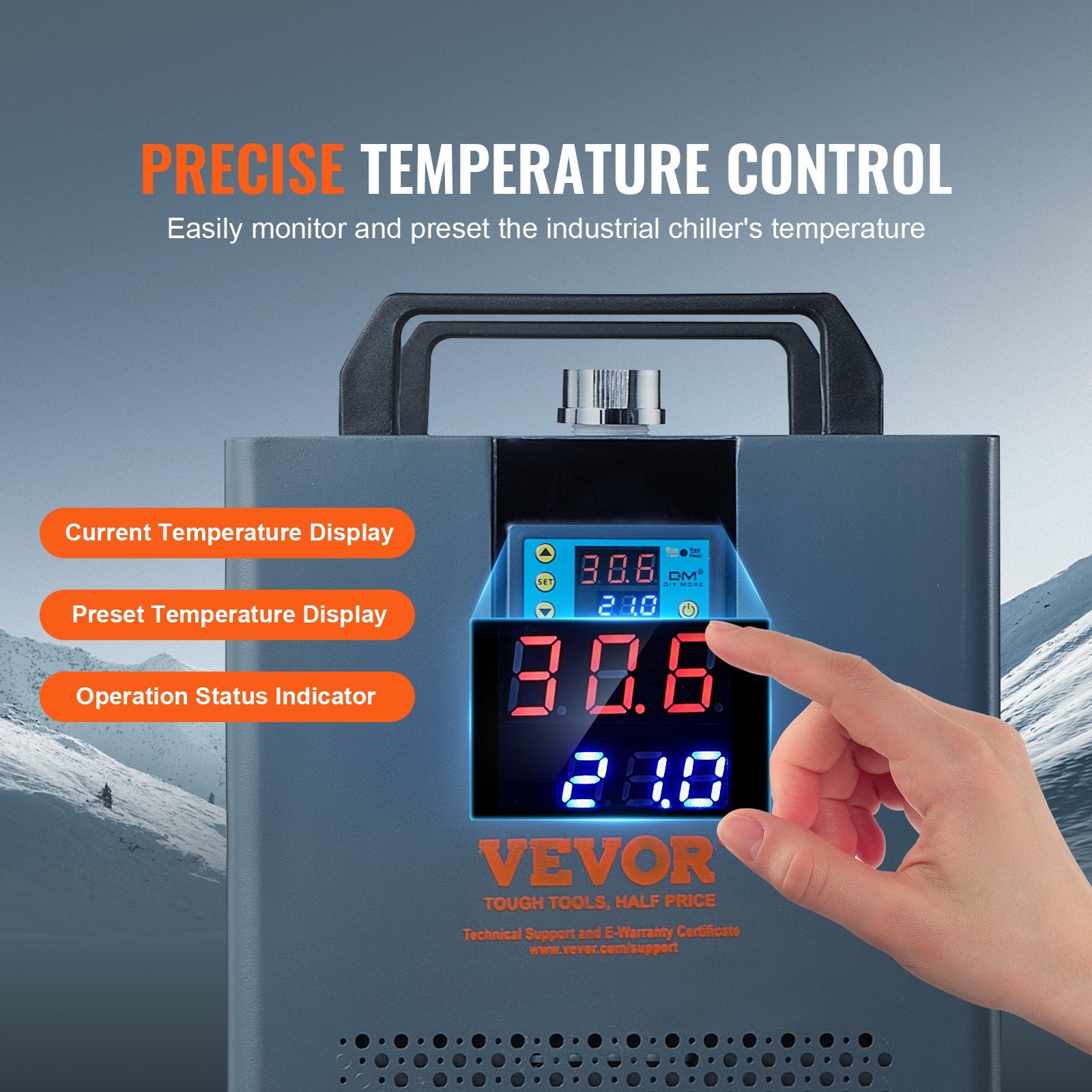 Automotive Repair & Speciality Tools: VEVOR Industrial Water Chiller, KH-6000, 200W Industrial Water Cooler Cooling System with Compressor 12 L Water Tank Capacity 7.8 L/min Max Flow Rate, for CO2 Laser Engraving Machine Cooling Machine