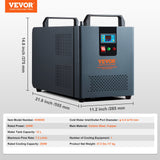 Automotive Repair & Speciality Tools: VEVOR Industrial Water Chiller, KH-6000, 200W Industrial Water Cooler Cooling System with Compressor 12 L Water Tank Capacity 7.8 L/min Max Flow Rate, for CO2 Laser Engraving Machine Cooling Machine