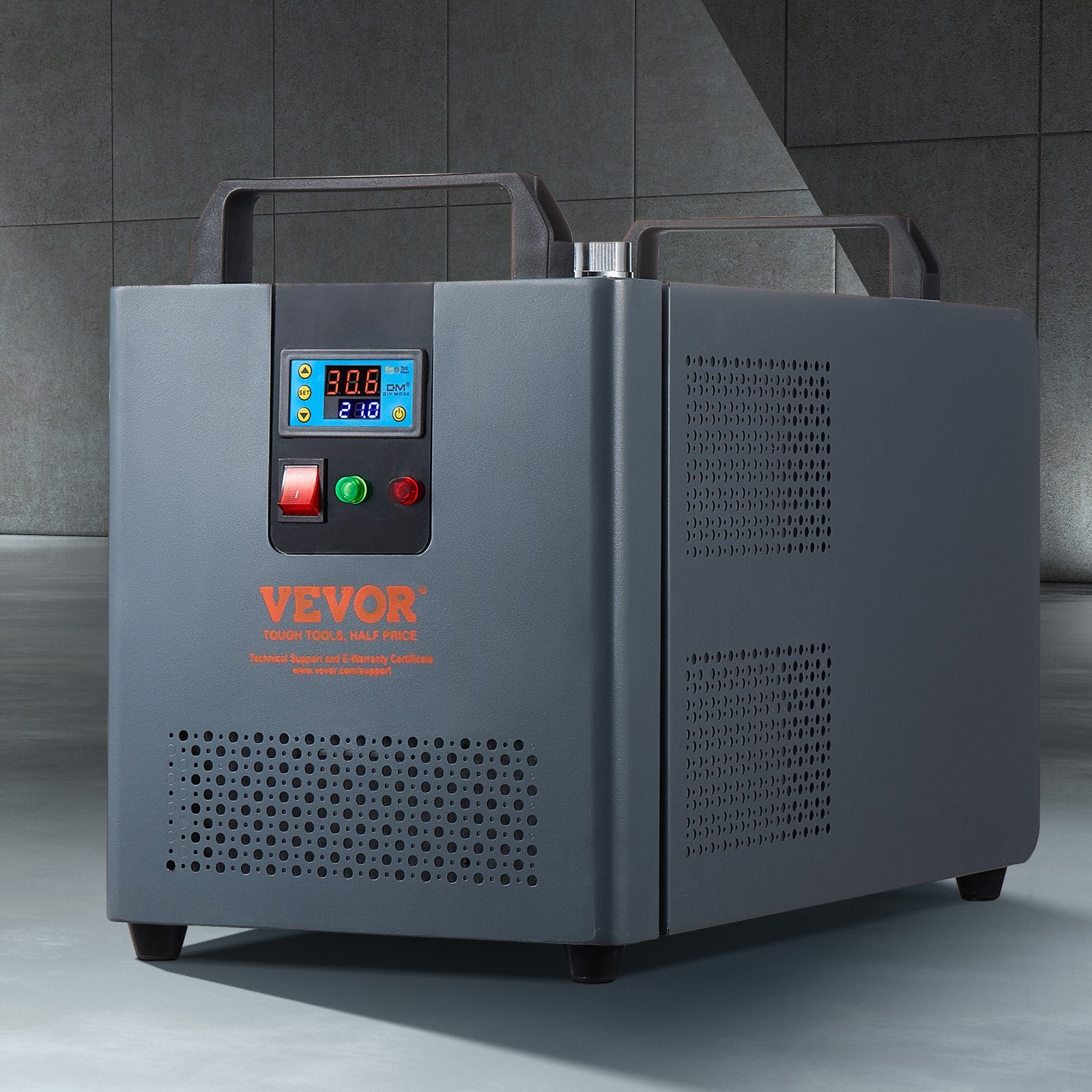 Automotive Repair & Speciality Tools: VEVOR Industrial Water Chiller, KH-6000, 200W Industrial Water Cooler Cooling System with Compressor 12 L Water Tank Capacity 7.8 L/min Max Flow Rate, for CO2 Laser Engraving Machine Cooling Machine