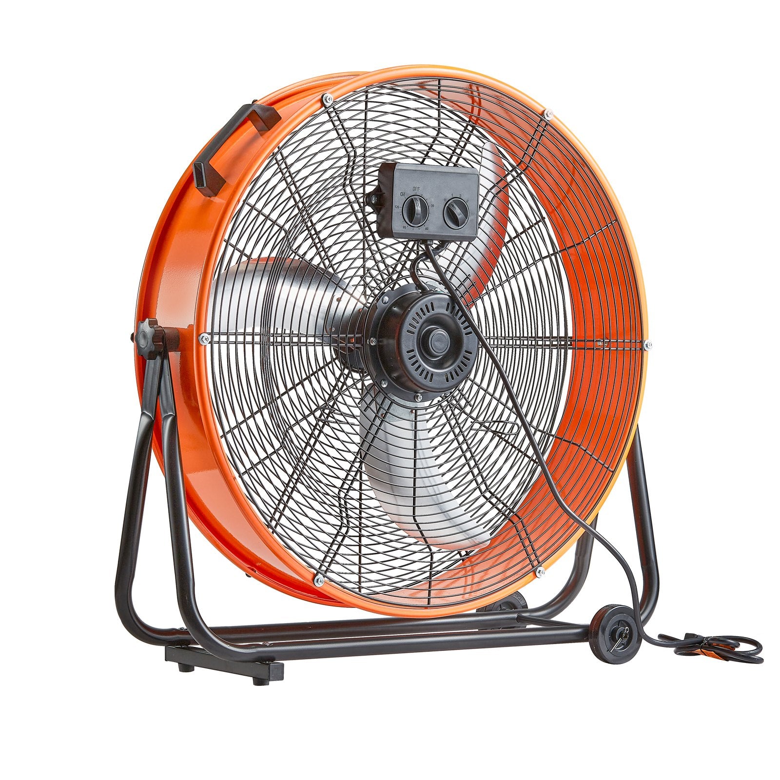 Desktops & Accessories: VEVOR Drum Fan 24 Inch High Velocity Industrial Use 3-Speed Timer for Warehouse
