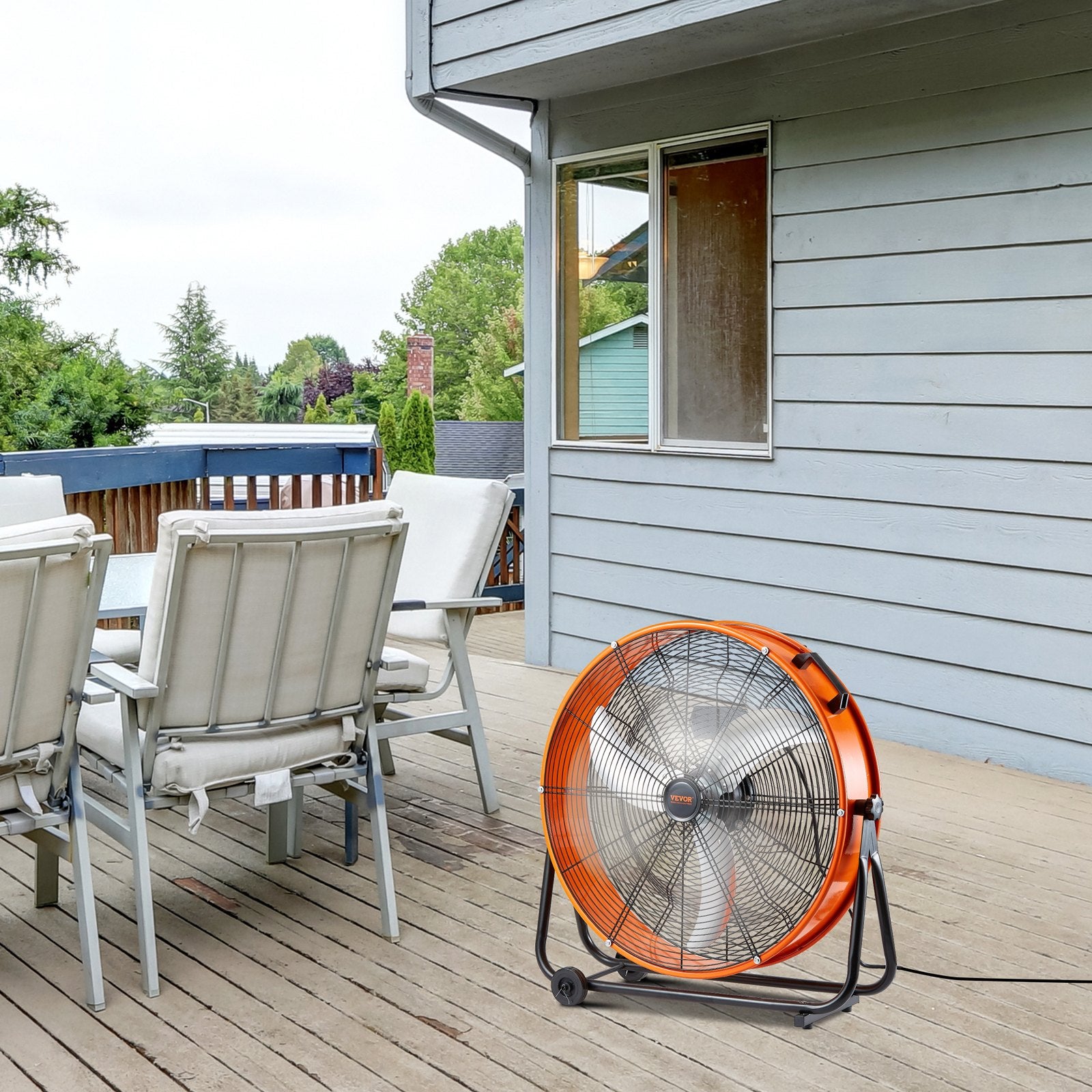Air Compressors Accessories: VEVOR Drum Fan 24 Inch High Velocity Industrial Use 3-Speed 8600CFM for Warehouse