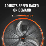 Desktops & Accessories: VEVOR Drum Fan 24 In High Velocity Industrial Infinitely Variable Speed 7935CFM
