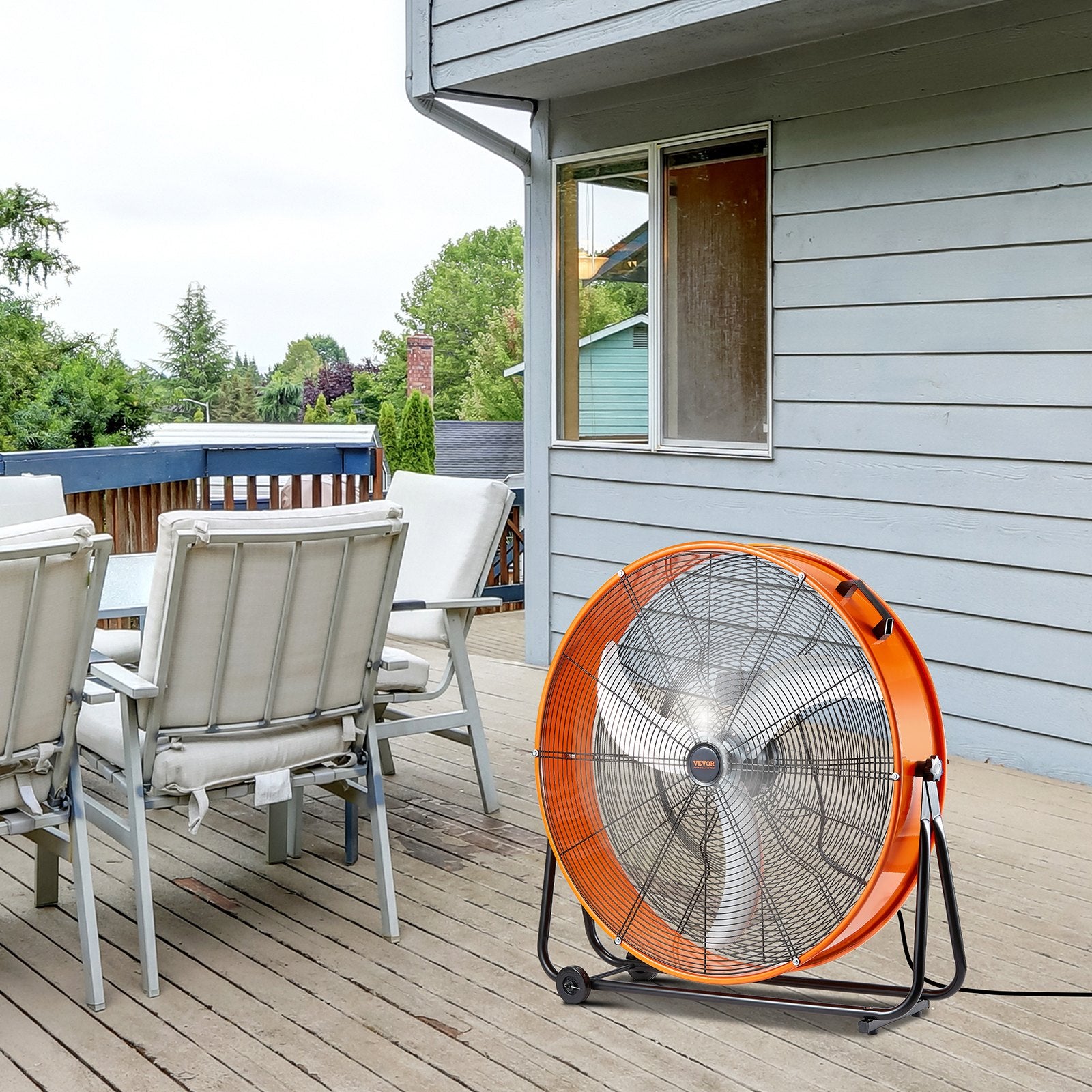 Desktops & Accessories: VEVOR Drum Fan 30 Inch High Velocity Industrial Use 3-Speed 13000CFM for Warehouse