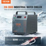 Evaporative Coolers: VEVOR Industrial Water Chiller, CW-3000, 80W Air-Cooled Industrial Water Cooler Cooling System with 12 L Water Tank Capacity 12 L/min Maximum Flow Rate, for Laser Engraving Machine Cooling Machine