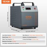 Evaporative Coolers: VEVOR Industrial Water Chiller, CW-3000, 80W Air-Cooled Industrial Water Cooler Cooling System with 12 L Water Tank Capacity 12 L/min Maximum Flow Rate, for Laser Engraving Machine Cooling Machine