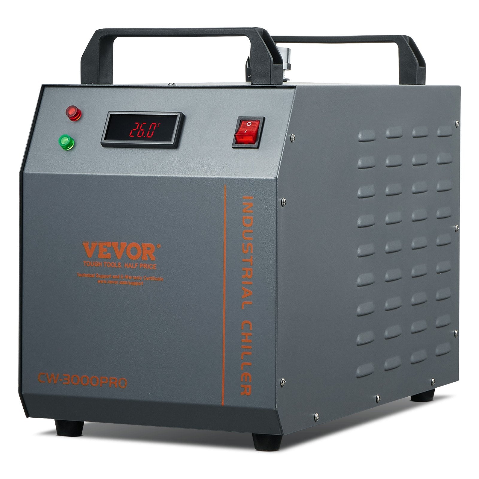 Camping Appliances: VEVOR Industrial Water Chiller, CW-3000(PRO), 150W Air-Cooled Industrial Water Cooler Cooling System with 12L Water Tank Capacity 18 L/min Max Flow Rate, for Laser Engraving Machine Cooling Machine