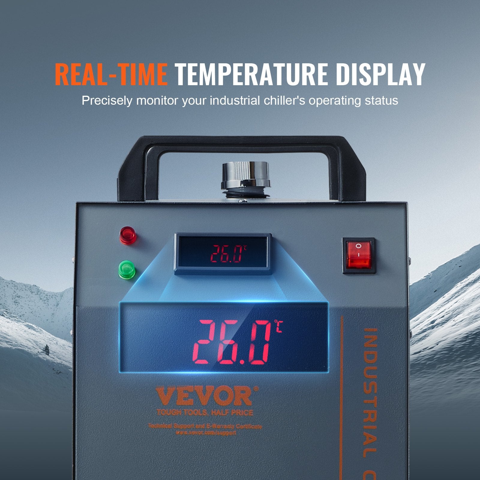 Camping Appliances: VEVOR Industrial Water Chiller, CW-3000(PRO), 150W Air-Cooled Industrial Water Cooler Cooling System with 12L Water Tank Capacity 18 L/min Max Flow Rate, for Laser Engraving Machine Cooling Machine