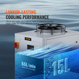 Camping Appliances: VEVOR Industrial Water Chiller, CW6000, 1500W Industrial Water Cooler Cooling System with Compressor 15L Water Tank Capacity 65 L/min Max Flow Rate, for CO2 Laser Engraving Machine Cooling Machine
