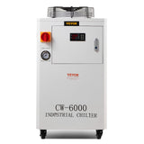Camping Appliances: VEVOR Industrial Water Chiller, CW6000, 1500W Industrial Water Cooler Cooling System with Compressor 15L Water Tank Capacity 65 L/min Max Flow Rate, for CO2 Laser Engraving Machine Cooling Machine