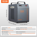 Evaporative Coolers: VEVOR Industrial Water Chiller, CW-5200, Industrial Water Cooler Cooling System with Built-in Compressor 7L Water Tank Capacity 13 L/min Max Flow Rate, for CO2 Laser Engraving Machine Cooling Machine