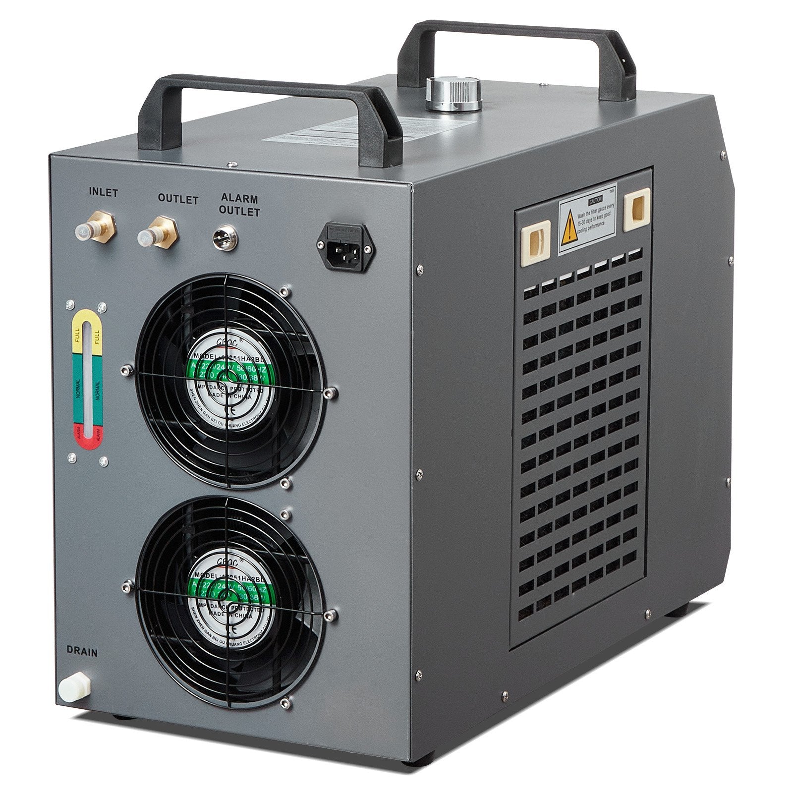 Industrial Water Chiller, CW-5200, Industrial Water Cooler Cooling System with Built-in Compressor 7L Water Tank Capacity 13 L/min Max Flow Rate, for CO2 Laser Engraving Machine Cooling Machine