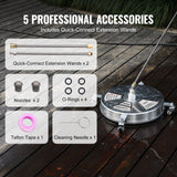 Toilet & Bidet Accessories: VEVOR 18" Pressure Washer Surface Cleaner w/ Wheels, Stainless Steel Concrete Cleaner 4000 Max PSI , 1/4" Quick-Connect Connector w/ 2 Extension Wand, Heavy Duty Power Washer For Floor Driveway, Patio
