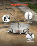 Commercial Cleaning Equipment: VEVOR 15" Pressure Washer Surface Cleaner 4 Wheels 4000 Max PSI 2 Extended Wands