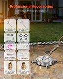 Fence & Gate Accessories: VEVOR 20" Pressure Washer Surface Cleaner, Stainless Steel Pressure Washer Attachments with 4 Wheels, 4500 Max PSI, 3/8 Quick Connector, 2 Spray Nozzles, Dual Handle, for Concrete, Patio, Sidewalk