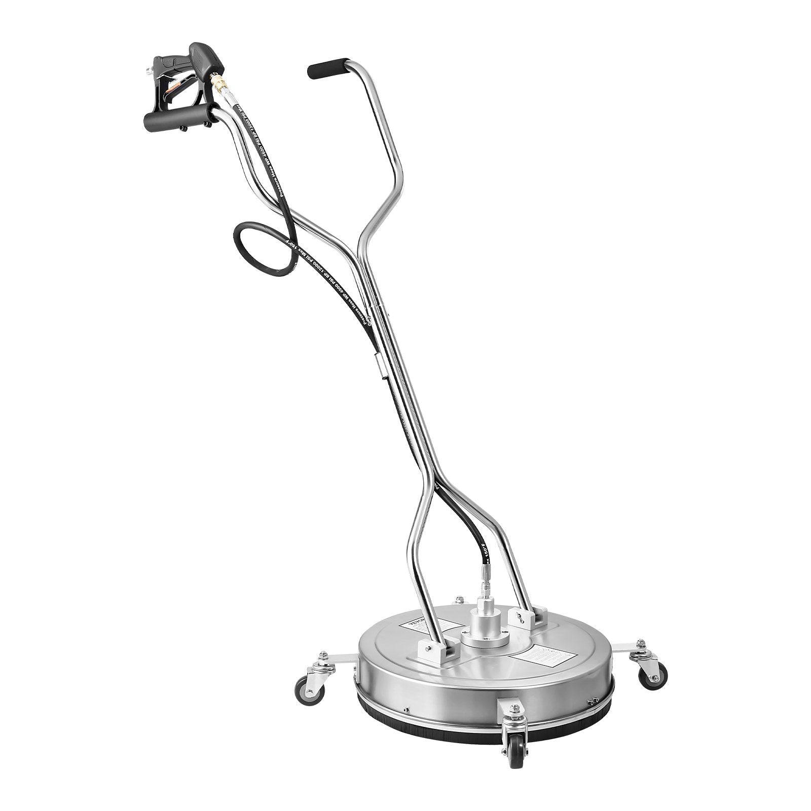 20" Pressure Washer Surface Cleaner, Stainless Steel Pressure Washer Attachments with 4 Wheels, 4500 Max PSI, 3/8 Quick Connector, 2 Spray Nozzles, Dual Handle, for Concrete, Patio, Sidewalk