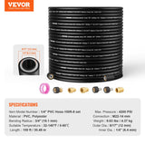 Garden Hoses: VEVOR Pressure Washer Hose, 100FT, 1/4" Kink Free M22-14mm Brass Thread Replacement For Most Brand Pressure Washers, 3/4'' Bending Radius, 4200 PSI Heavy Duty Power Washer Extension Replacement Hose
