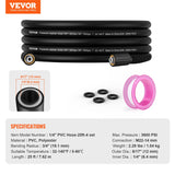 Garden Hoses: VEVOR Pressure Washer Hose, 25 FT, 1/4" Kink Free M22-14mm Brass Thread Replacement For Most Brand Pressure Washers, 3/4'' Bending Radius, 3600 PSI Heavy Duty Power Washer Extension Replacement Hose