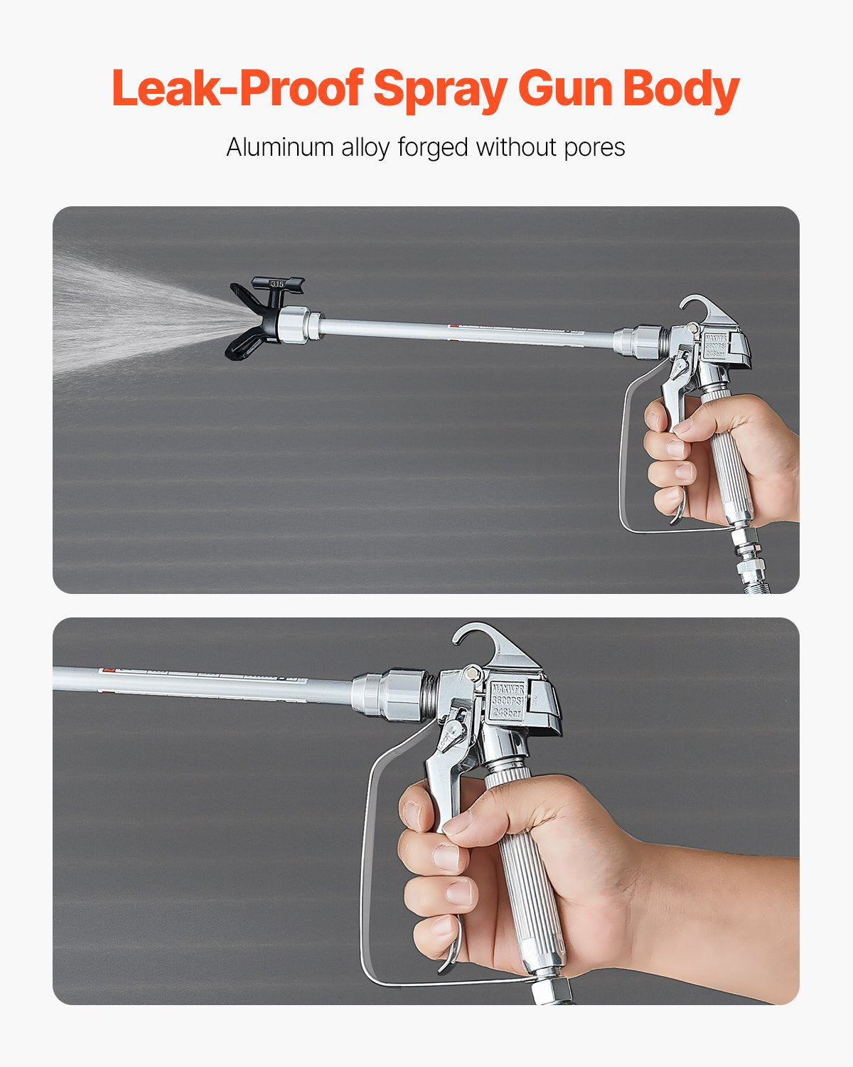 Gardening Tools: VEVOR Airless Paint Spray Gun and Hose Kit 3600PSI with Extension Rods Filters