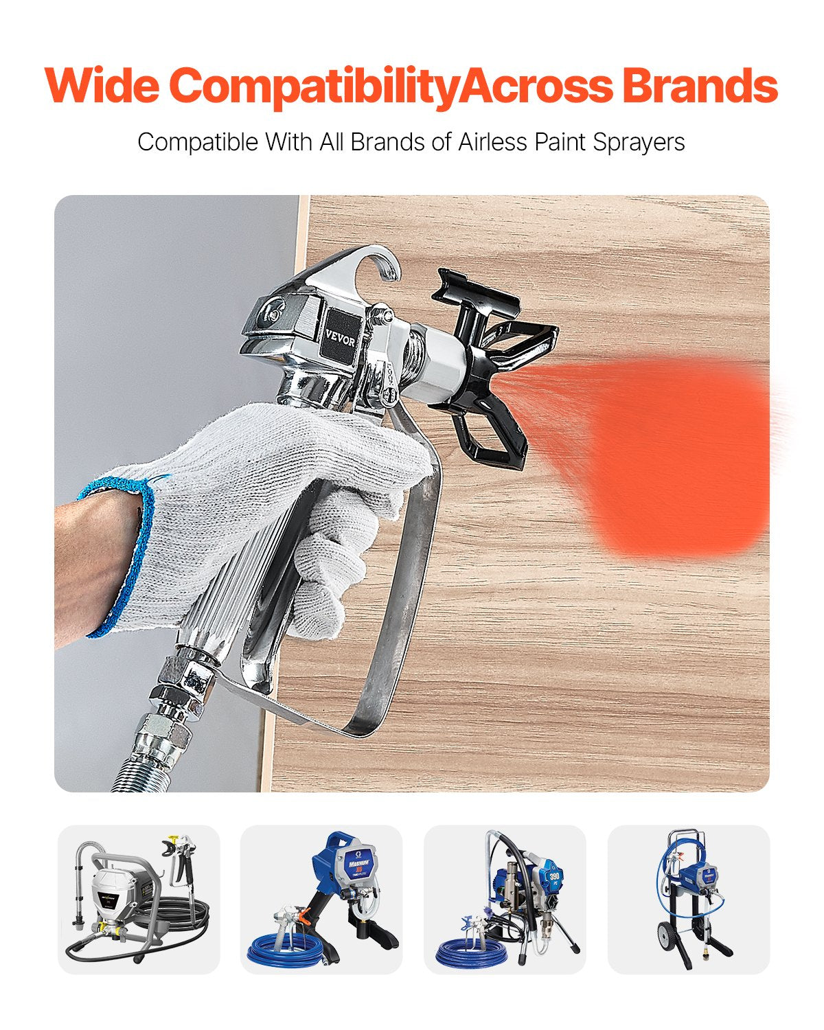 Household Insect Repellents: VEVOR Airless Paint Spray Gun 3600PSI High Pressure Airless Spray Gun 517 Tip