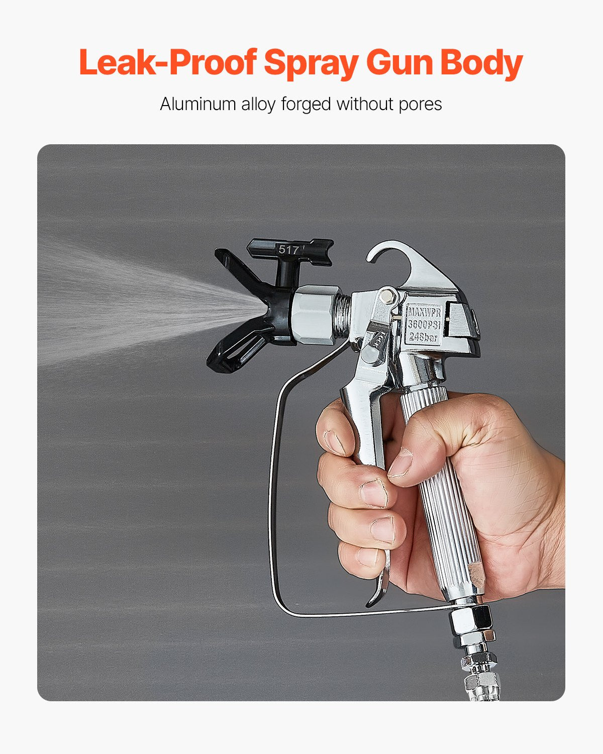 Household Insect Repellents: VEVOR Airless Paint Spray Gun 3600PSI High Pressure Airless Spray Gun 517 Tip