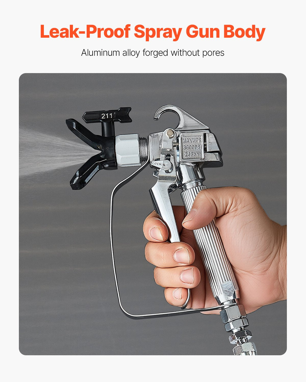 Household Insect Repellents: VEVOR Airless Paint Spray Gun 3600PSI High Pressure Airless Spray Gun with 5Tips