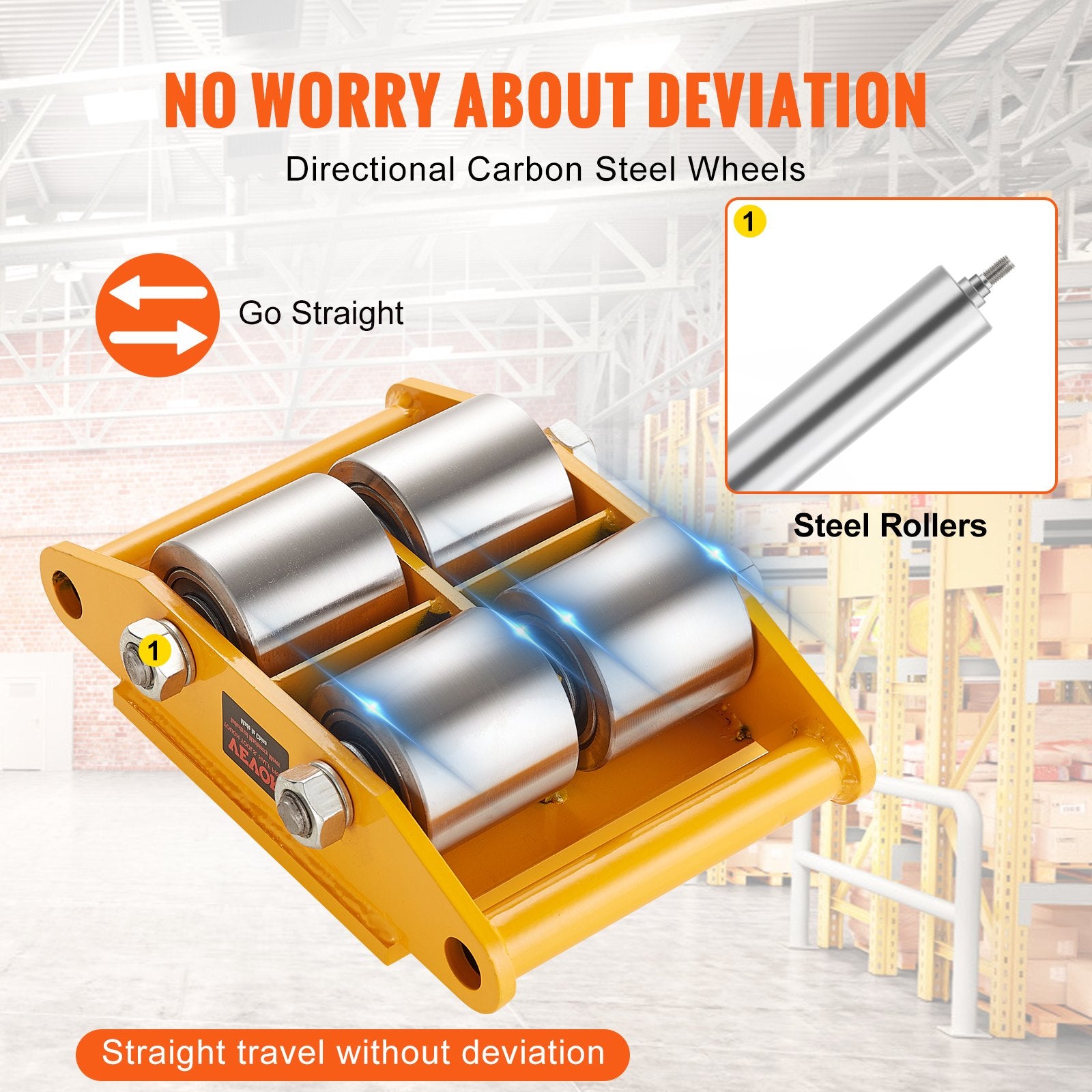 Automotive Repair & Speciality Tools: VEVOR 4PCS Machinery Skate Dolly Mover Skate 26455LBS/12T 4 Carbon Steel Wheels