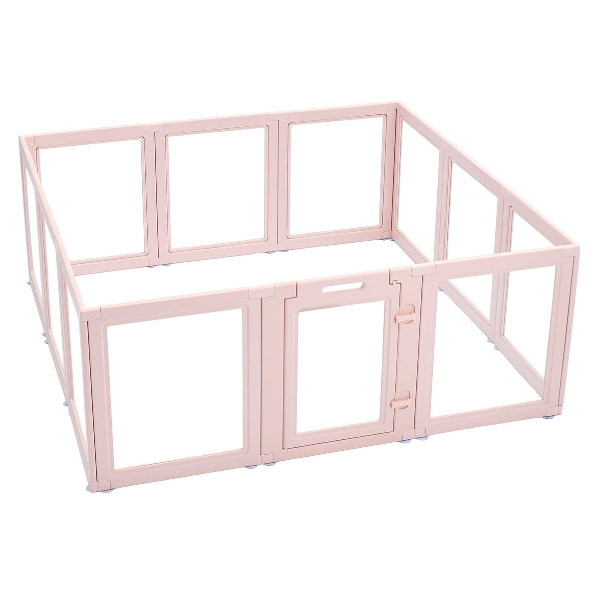Dog Whelping Box, 1.54x1.5x0.6 m, Transparent Plastic Dog Whelping Pen for Large Sized Dogs, Waterproof Puppy Playpen with Windows & Door Lock, Easy to Clean, Durable Indoor Pet Dogs Cats Birth Kit