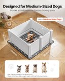 Dog Playpens & Gates: VEVOR Dogs Whelping Box, 980 x 980 x 460 mm, Plastic PVC Puppies Playpen with Height Adjustable Door and Washable Pee Pad, Anti-Deformation Indoor Puppy Play Pen for Medium Breed Dogs, Milk White