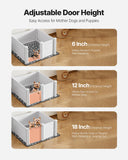 Dog Playpens & Gates: VEVOR Dogs Whelping Box, 980 x 980 x 460 mm, Plastic PVC Puppies Playpen with Height Adjustable Door and Washable Pee Pad, Anti-Deformation Indoor Puppy Play Pen for Medium Breed Dogs, Milk White