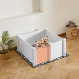 Dog Playpens & Gates: VEVOR Dogs Whelping Box, 980 x 980 x 460 mm, Plastic PVC Puppies Playpen with Height Adjustable Door and Washable Pee Pad, Anti-Deformation Indoor Puppy Play Pen for Medium Breed Dogs, Milk White