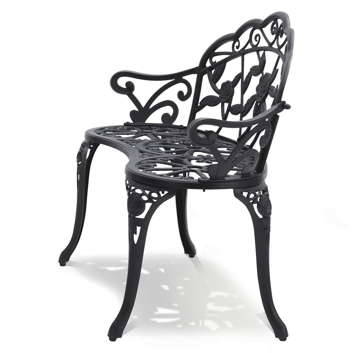 Outdoor Bench, 38.8 inches Metal Garden Bench for Outdoors, 480 lbs Load Capacity Bench, Outdoor Garden Park Bench with Backrest and Armrests, Patio Bench for Garden, Park, Yard, Front Porch
