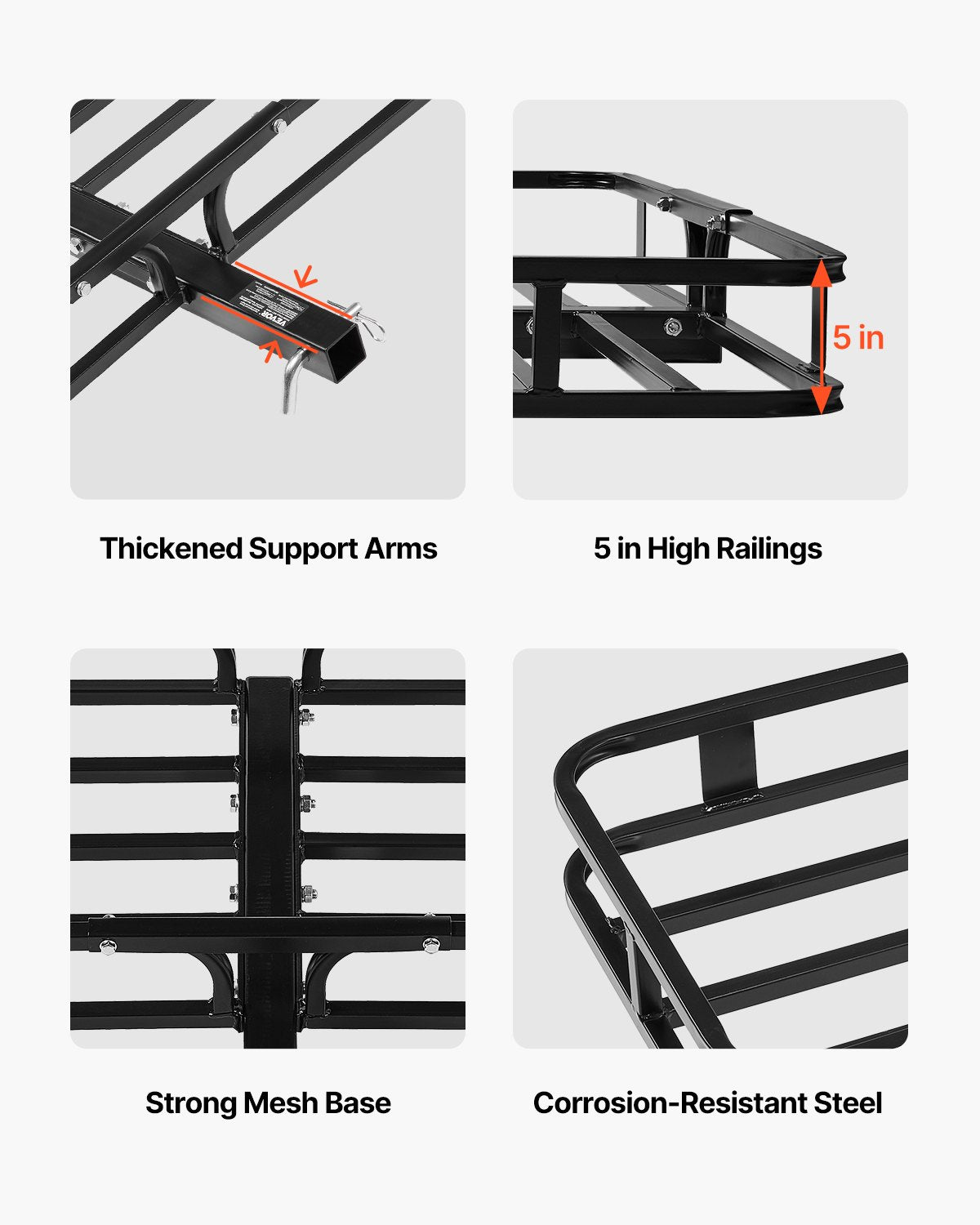 Cat Carriers & Crates: VEVOR 53" x 19" x 5", Hitch Cargo Carrier, 500 lbs Capacity Hitch Cargo Carrier with Hitch Stabilizer & Ratchet Straps, Hitch Mount Cargo Carrier with Cargo Net with Hook, Fit for SUVs