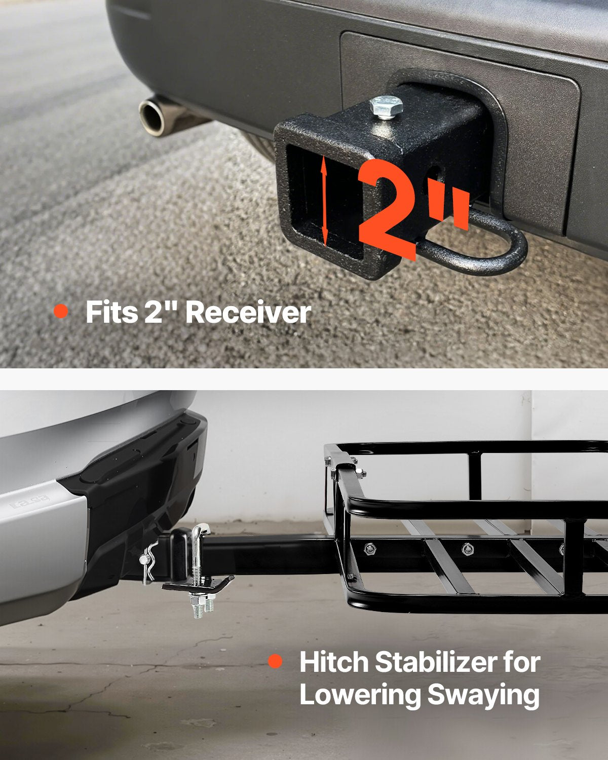 Cat Carriers & Crates: VEVOR 53" x 19" x 5", Hitch Cargo Carrier, 500 lbs Capacity Hitch Cargo Carrier with Hitch Stabilizer & Ratchet Straps, Hitch Mount Cargo Carrier with Cargo Net with Hook, Fit for SUVs