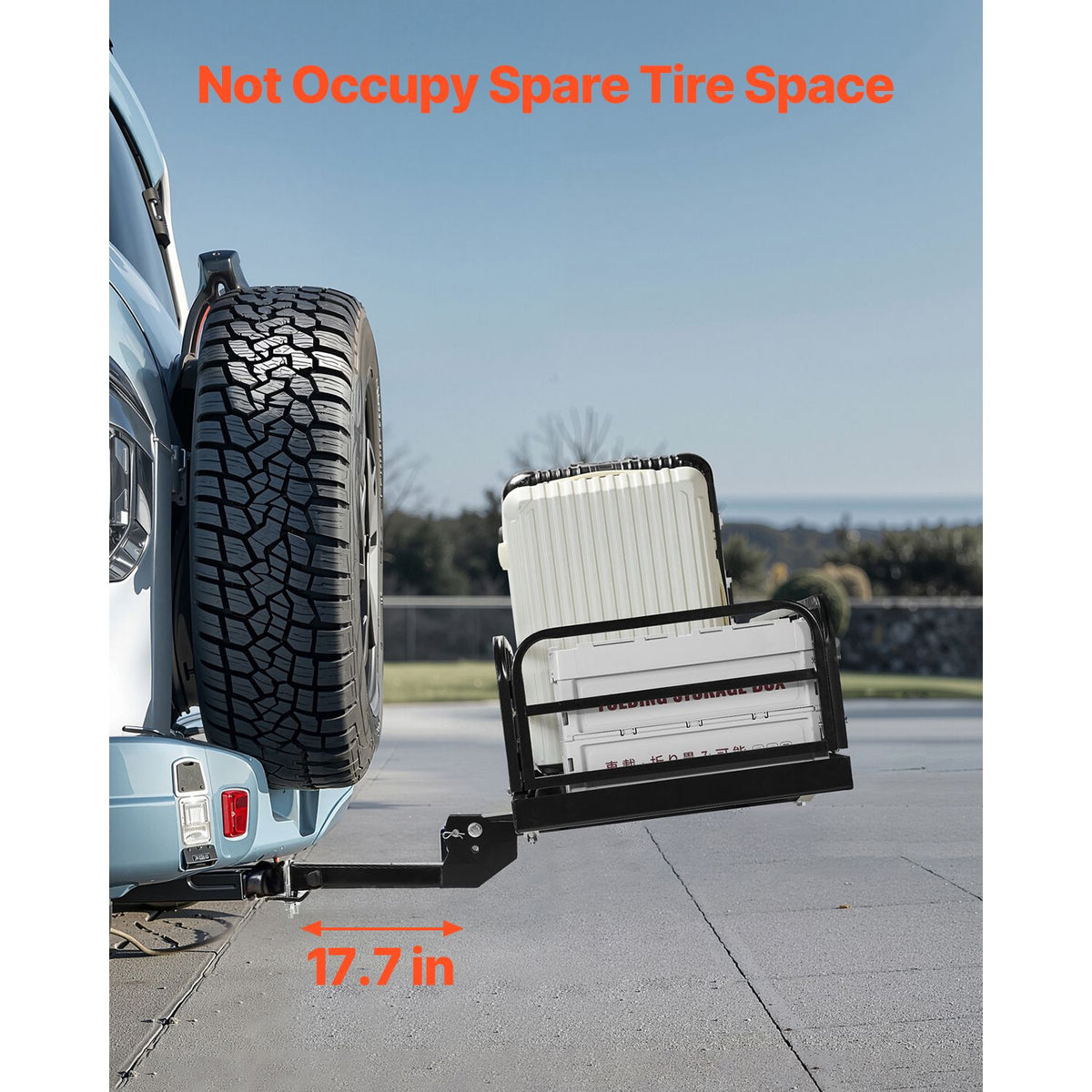 60" x 24" x 14", Hitch Cargo Carrier, 500 lbs Capacity Hitch Cargo Carrier with Anti-Rattle Hitch Stabilizer, Folding Hitch Mount Cargo Carrier with Pins and Latches, Fit for SUVs/Pickup Trucks