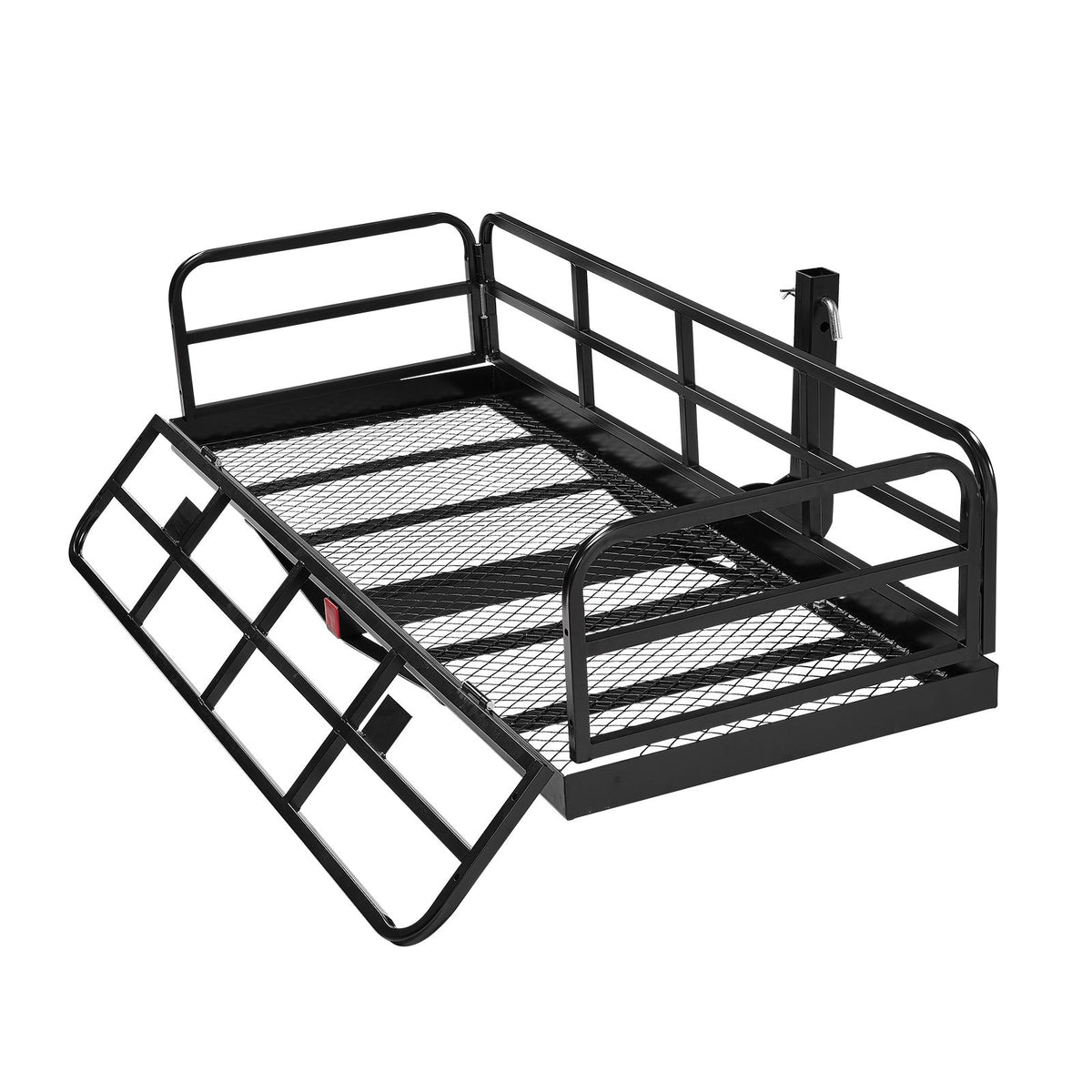 60" x 24" x 14", Hitch Cargo Carrier, 500 lbs Capacity Hitch Cargo Carrier with Anti-Rattle Hitch Stabilizer, Folding Hitch Mount Cargo Carrier with Pins and Latches, Fit for SUVs/Pickup Trucks