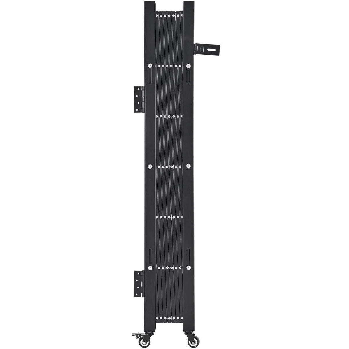 Single Folding Security Gate, Lockable Scissor Gate with 360 degree Swivel Casters, Outdoor Barricade Steel Retractable Gates, for Entry Security, Garage, Warehouse & Pool, 1900 x 1310 mm (W x H)