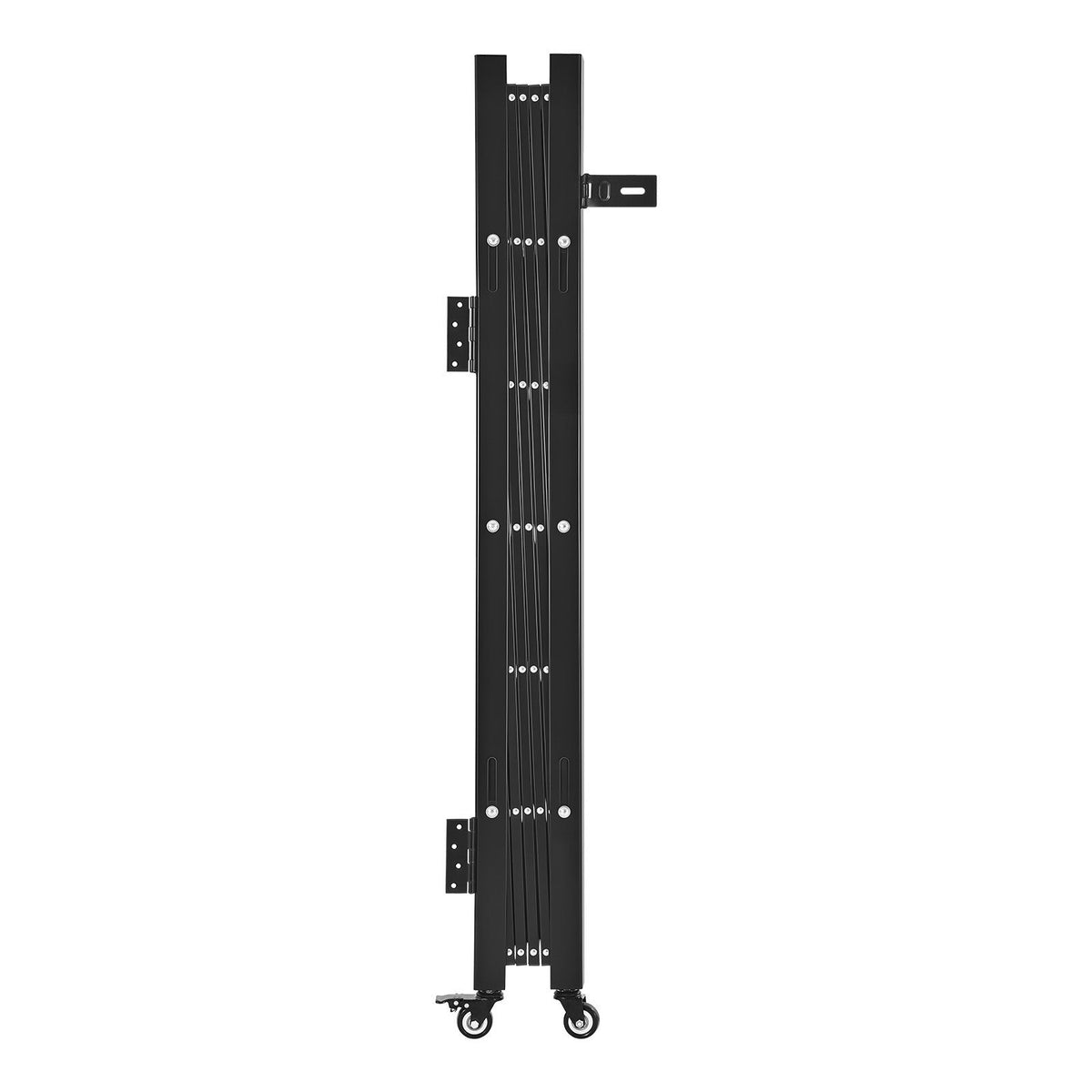 Single Folding Security Gate, Lockable Scissor Gate with 360 degree Swivel Casters, Outdoor Barricade Steel Retractable Gates, for Entry Security, Garage, Warehouse & Pool, 1100 x 1310 mm (W x H)