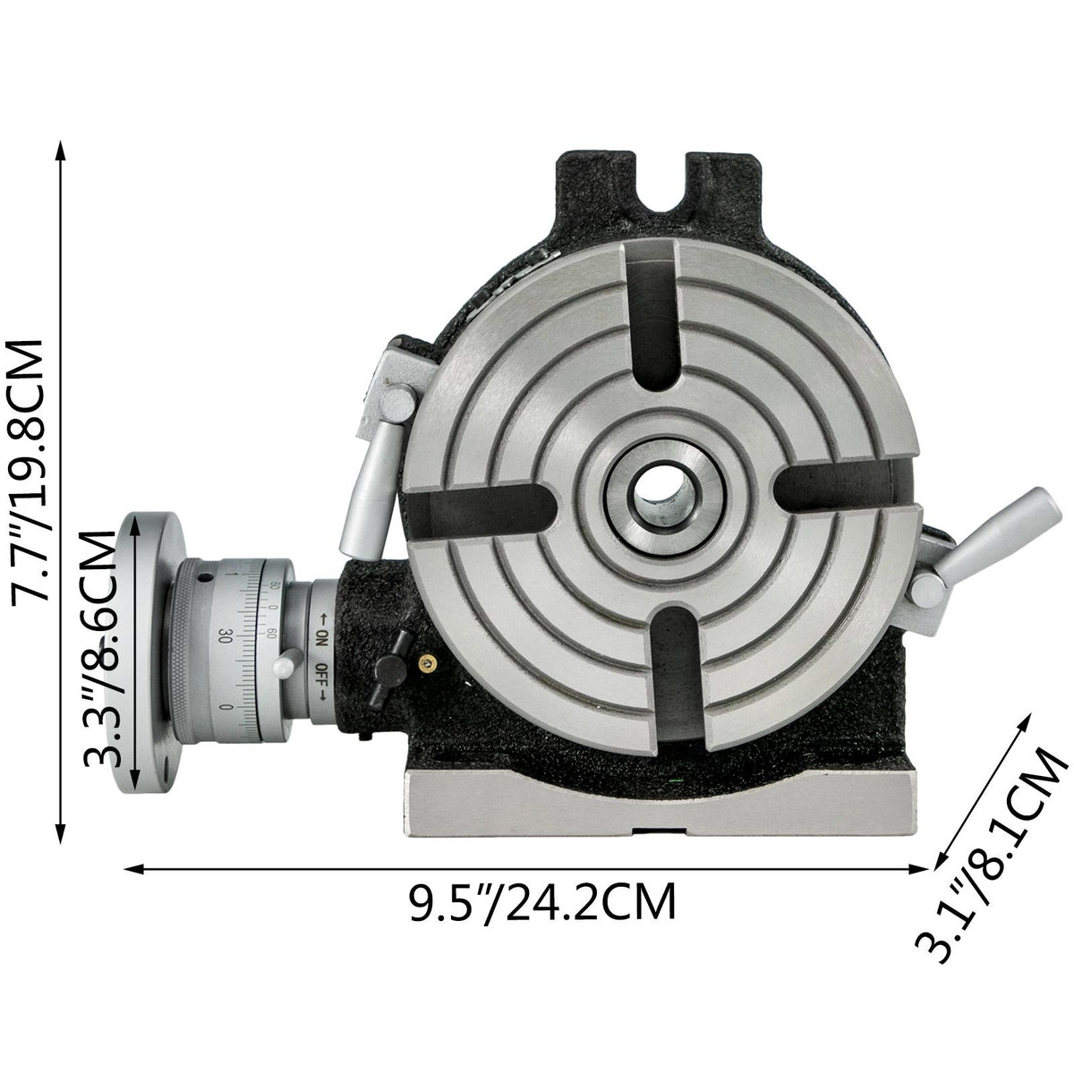 Rotary Table 6inch(150mm) Horizontal Vertical Milling Table 2/5inch(10mm) 4-Slot Milling Rotary Table MT-2 Rotary Table for Milling with Indexing Plate Set for Precision Milling Drilling